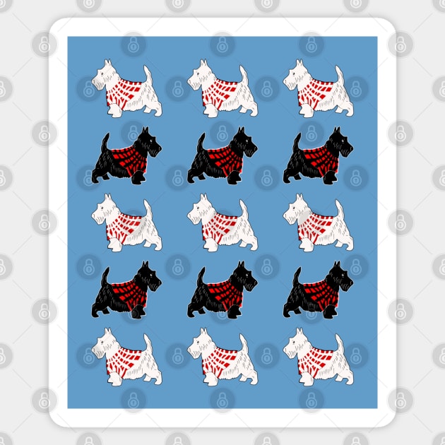 Cute Scottish Terrier Pattern Sticker by SandraKC